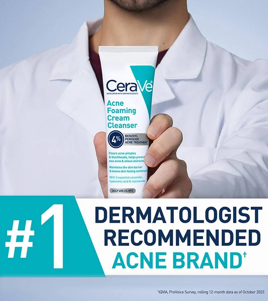 Acne Foaming Cream Cleanser 4% Benzoyl Peroxide Acne Treatment