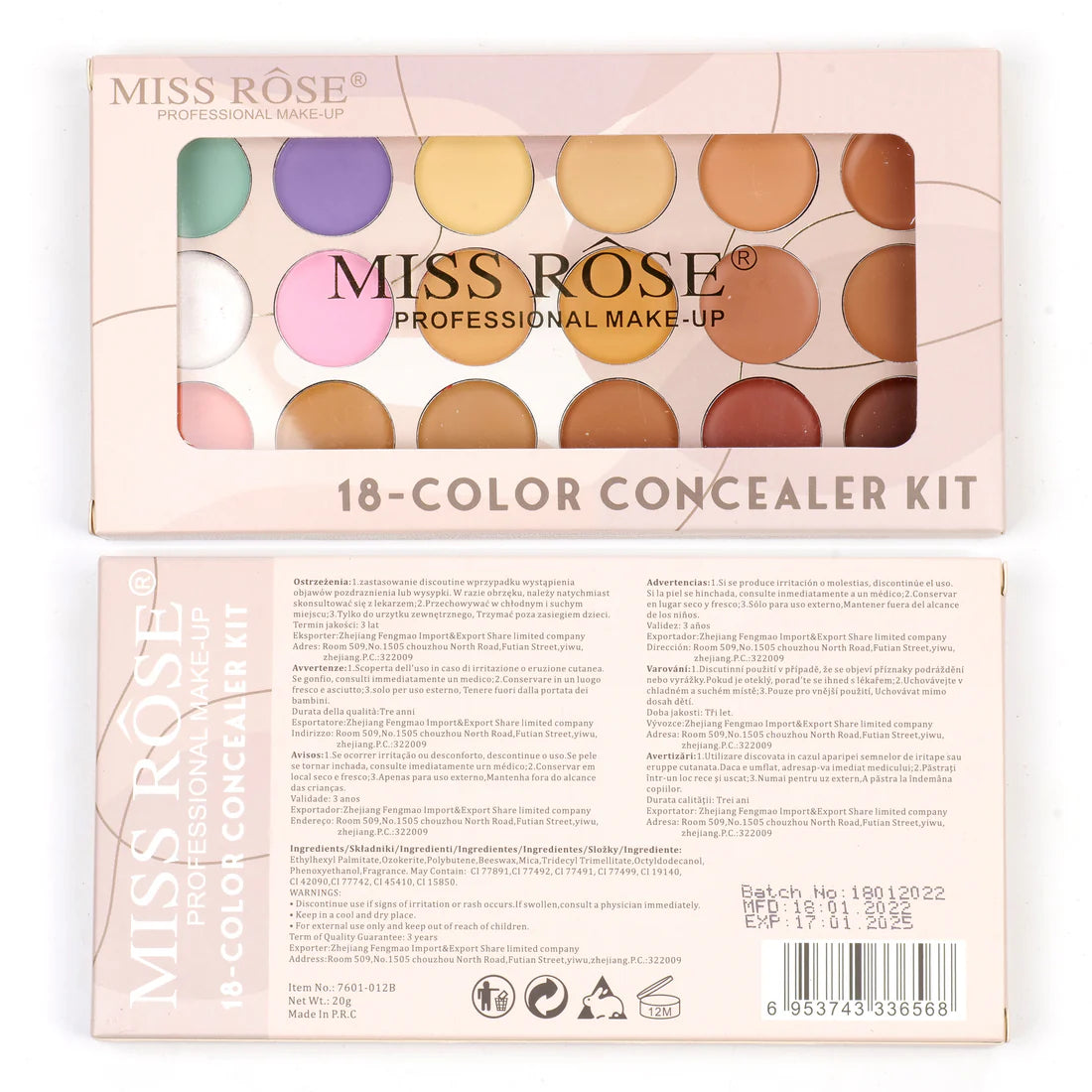 Miss Rose 18 color Concealer & contour Palette Makeup.