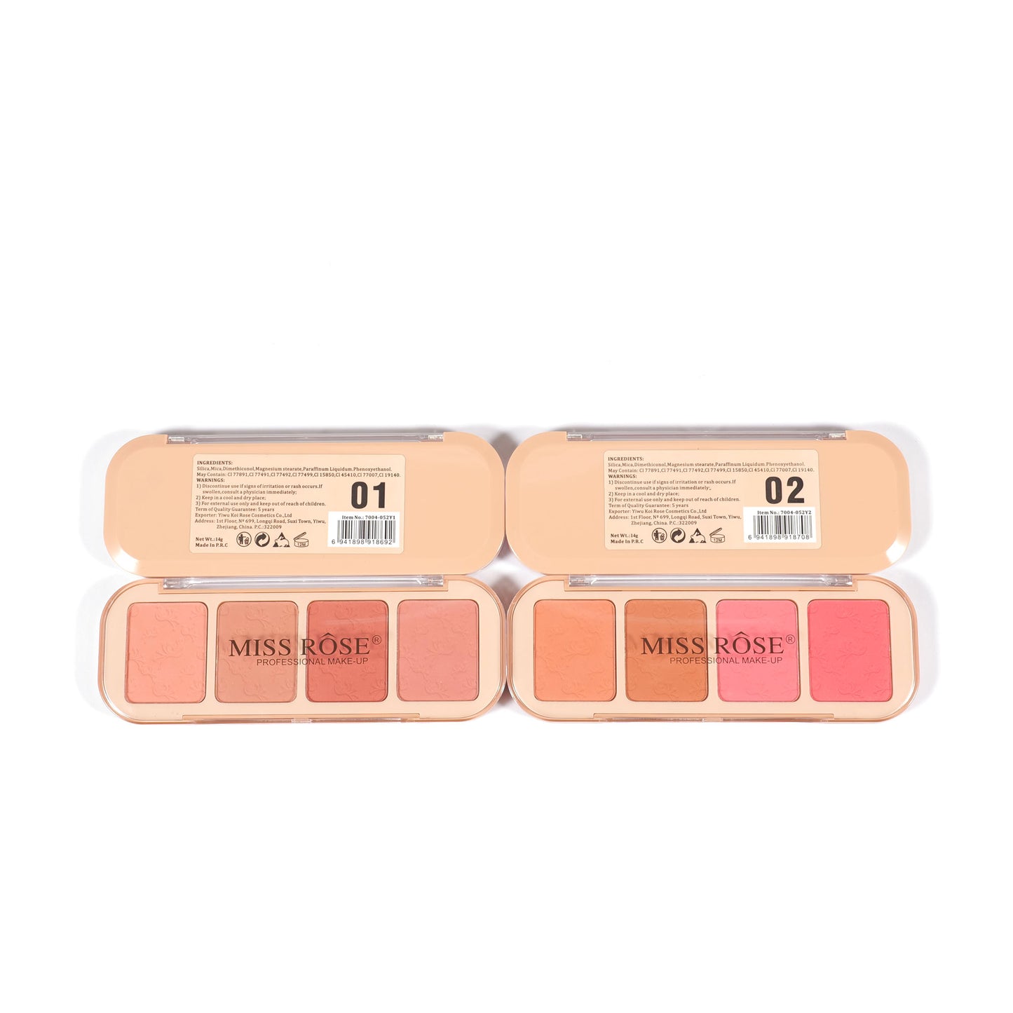 blusher colors Miss rose
