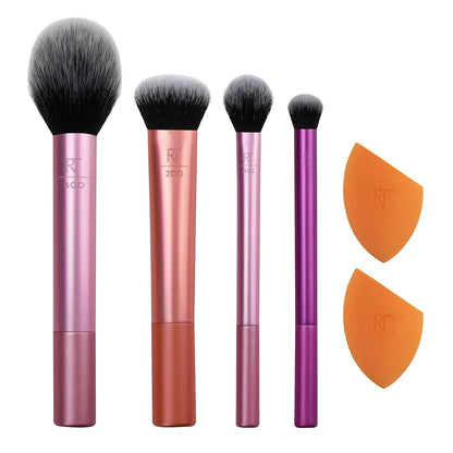 Real Techniques- Everyday Essentials Makeup Brush Set with Bonus Miracle Complexion Spong