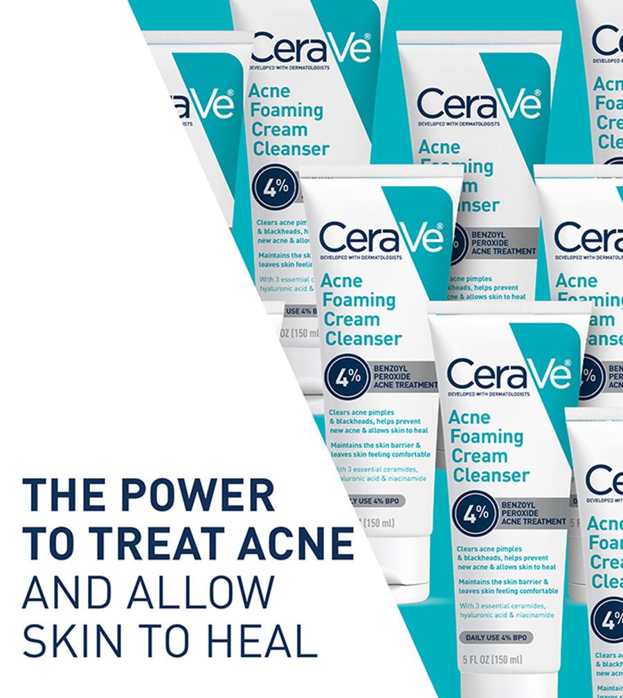 Acne Foaming Cream Cleanser 4% Benzoyl Peroxide Acne Treatment