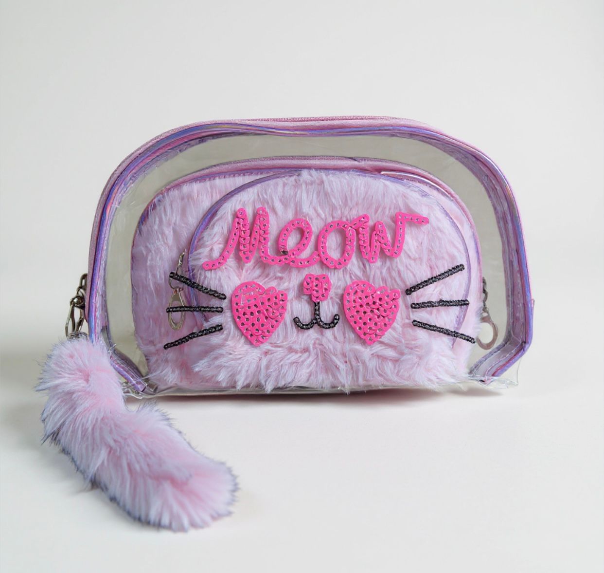 3 in 1 Meow Makeup bags